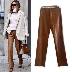 Strenesse Italian Leather straight leg pants size 27